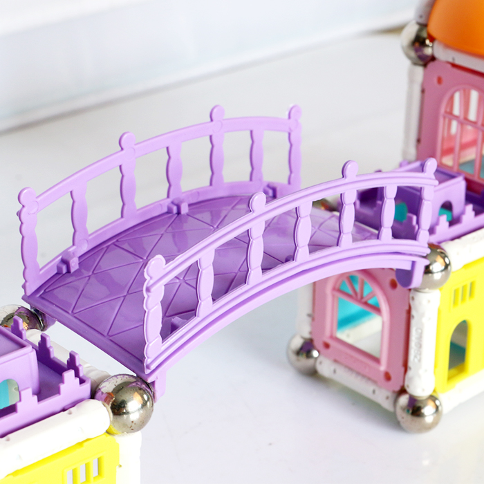 芙蓉天使 宝宝磁铁拼装城堡磁力棒 儿童益智磁性拼搭积木3-6周岁
